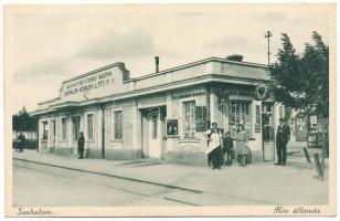 Budapest XVI. Sashalom, HÉV (Helyiérdekű Vasút) Kossuth Lajos téri megállóhelye, vasútállomás, M. k. dohányáruda. Ruttkay Róza kiadása