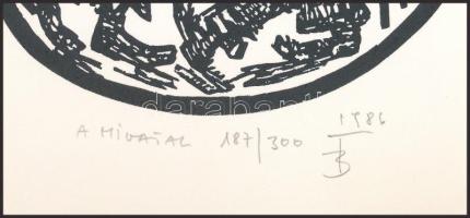 Banga Ferenc (1947-): A hivatal (az 1986-ban az Újpest Galéria első kiállítására megjelent mappából)...