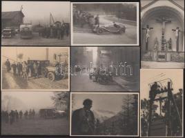 cca 1930-1937 Orphanidesz János (1876-1939): Vegyes életképek, régi automobilok, városképek, útépíté...