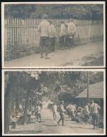 1933 Orphanidesz János (1876-1939): Szentendre, Leányfalu, katonák, hátoldalon feliratozott fotók, jelzés nélkül, 9×14 cm