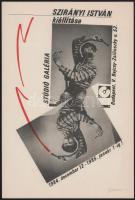 1984 Szirányi István (1951-) festőművész, grafikus aláírt kiállítási posztere, 32,5x22 cm