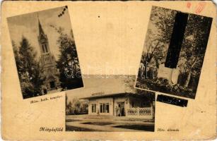 Budapest XVI. Mátyásföld, Római katolikus templom, Országzászló, HÉV (Helyiérdekű Vasút) vasútállomás (EM)