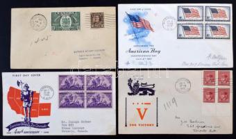 85 db külföldi, főleg USA, kevés Kanada FDC a 40-es, 50-es évekből