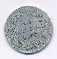 Olasz Államok / Pápai Állam 1865R 20B Ag "IX. Pius" T:XF,VF Italian States / Papal State 1865R 20 Baiocchi Ag "Pius IX" C:XF,VF Krause KM#1360