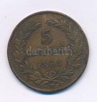 San Marino 1864M 5c Cu T:VF ph. San Marino 1864M 5 Centesimi Cu C:VF edge error Krause KM#1