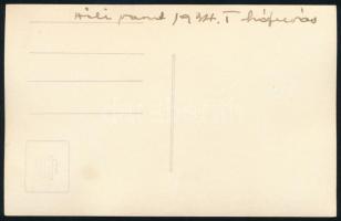 1934 Orphanidesz János (1876-1939): Mozdony hófúvásban, fotó hátoldalon feliratozva, 9×14 cm