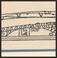 Kozma Lajos (1884-1948): Támaszkodva. Nyomat, papír, jelzett a nyomaton, paszpartuban, 19,5×16,5 cm