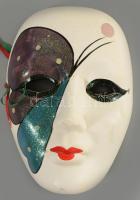Porcelán velencei karneváli maszk, 19x14 cm