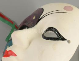 Porcelán velencei karneváli maszk, 19x14 cm