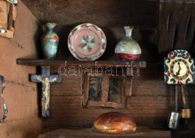 Német fa dioráma, 12x16 cm