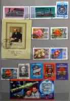 Bélyegzett 1980 körüli szovjet sorok, blokkok 12 db A4-es házi készítésű berakólapon + 17 postatiszt...