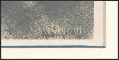 Ruzicskay György (1896-1993): Lovas. Algráfia, papír, jelzett az algrafián, paszpartuban, 24,5×18,5 ...