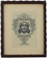 Horváth Endre (1896-1954): Krisztus, 1928. Rézkarc, papír, jelzett, üvegezett fakeretben, 17,5×12 cm