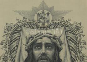 Horváth Endre (1896-1954): Krisztus, 1928. Rézkarc, papír, jelzett, üvegezett fakeretben, 17,5×12 cm