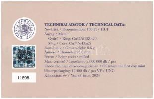 2024. 100Ft "100 éves a Magyar Nemzeti Bank" első napi veret díszcsomagolásban "11698...