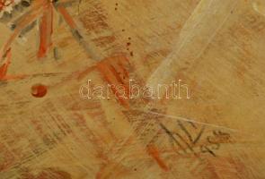 Kovács György (1929-2013): Erdély 1989. Olaj, farost, jelzett, keretben, 70×50 cm