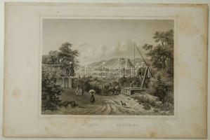 ~1840 L. Rohbock: Sümeg acélmetszet 24x16cm-es méretben