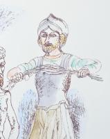 Galambos Tamás (1939-): Kicsúfolás, 1988. Színezett litográfia, papír, jelzett, számozott (100/90). ...