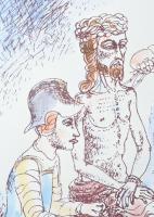 Galambos Tamás (1939-): Kicsúfolás, 1988. Színezett litográfia, papír, jelzett, számozott (100/90). ...