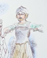 Galambos Tamás (1939-): Kicsúfolás, 1988. Színezett litográfia, papír, jelzett, számozott (100/91). ...