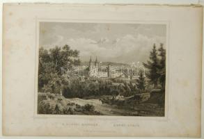 ~1840 L. Rohbock: Zirczi Apátság acélmetszet 24x16cm-es méretben