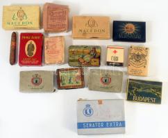 Régi pipadohányok, cigaretta, cigis dobozok, cipős dobozban