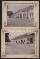 ca 1890 Kisvárosi kocsma 3 db nagy méretű kabinetfotó azoanosítatlan település 22x17 cm