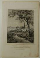 ~1840 L. Rohbock: Soproni Szent Mihály-templom acélmetszet 24x16cm-es méretben