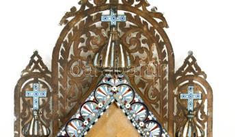 Kétoldalas ikon - Feltámadás / Szent Miklós. Ikonosztáz vagy triptichon része?, orosz, cca 19. sz. v...