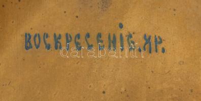 Kétoldalas ikon - Feltámadás / Szent Miklós. Ikonosztáz vagy triptichon része?, orosz, cca 19. sz. v...