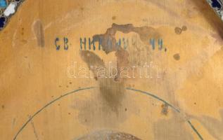 Kétoldalas ikon - Feltámadás / Szent Miklós. Ikonosztáz vagy triptichon része?, orosz, cca 19. sz. v...