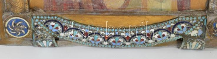 Kétoldalas ikon - Feltámadás / Szent Miklós. Ikonosztáz vagy triptichon része?, orosz, cca 19. sz. v...