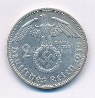 Német Harmadik Birodalom 1939J 2M Ag "Hindenburg" T:XF German Third Reich 1939J 2 Mark Ag "Hindenburg" C:XF Krause KM#93