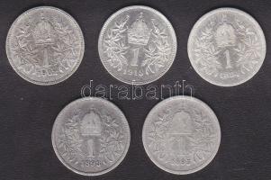 Ausztria 1893-1915. 1K Ag (5x) mind klf évszámmal T:2,3