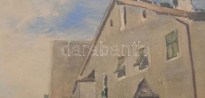 Theodor von Ehrmanns (1865-1923), Austrian painter: Osztrák v. német óváros. Akvarell, papír, jelzet...