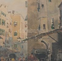 Theodor von Ehrmanns (1865-1923), Austrian painter: Osztrák v. német óváros. Akvarell, papír, jelzet...