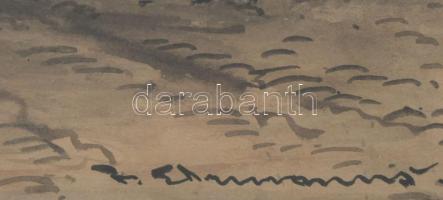 Theodor von Ehrmanns (1865-1923), Austrian painter: Osztrák v. német óváros. Akvarell, papír, jelzet...