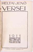 Heltai Jenő versei. Bp., 1911, Nyugat 123 p. Első kiadás. A címlapot Falus Elek rajzolta. Félvászon kötés, belül a gerincnél levált, kopottas állapotban.