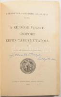 Ezredéves Országos Kiállítás 1896. A Képzőművészeti Csoport Képes Tárgymutatója. Az új Műcsarnok alaprajzával. 1896, Országos Képzőművészeti Társulat. Tulajdonosi névbejegyzéssel. Félvászon kötés, kopottas állapotban.