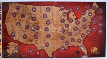 Amerikai Egyesült Államok jó állapotú gyűjtőalbum az 1999-2008 közt kiadott "50 állam" 1/4...