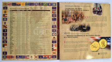 Amerikai Egyesült Államok jó állapotú gyűjtőalbum az 1999-2008 közt kiadott "50 állam" 1/4...