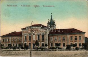 1908 Szászsebes, Mühlbach, Sebesul Sasesc, Sebes; Gymnasium / Gimnázium. J. Hientz kiadása / school (EK)