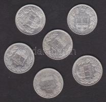 1893-1915. 1K Ag (6x) 6klf évszámmal! T:2+,3