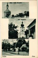 1937 Tarján, Római Katolikus templom, Református templom, üzlet. Halmos Mátyás kiadása (EK)
