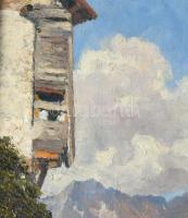 Hans Printz (1865-1925), Austrian painter: Vízparti város. Olaj, vászon, jelezve balra lent (keret á...