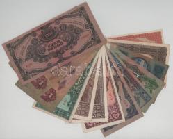 Vegyes 13db-os magyar bankjegytétel, benne: 1915-1946. 10P - 1.000.000MP + 2K + 10K + 20K T:vegyes