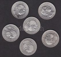 1893-1915. 1K Ag (6x) 6klf évszámmal! T:2+,3
