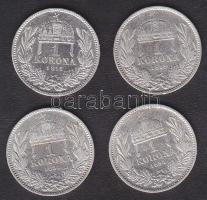 1893-1915. 1K Ag (4x) 4klf évszámmal T:2+,2/3,3