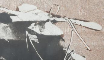 Joseph Kádár (1936-2019): Gesztusok (cím nélkül), 1972. Olaj, papír, jelezve jobbra lent. Üvegezett ...