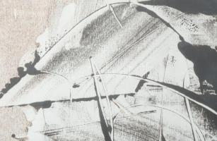 Joseph Kádár (1936-2019): Gesztusok (cím nélkül), 1972. Olaj, papír, jelezve jobbra lent. Üvegezett ...